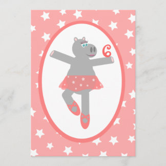 Hippopotamus Ballerina Ballerina Einladung