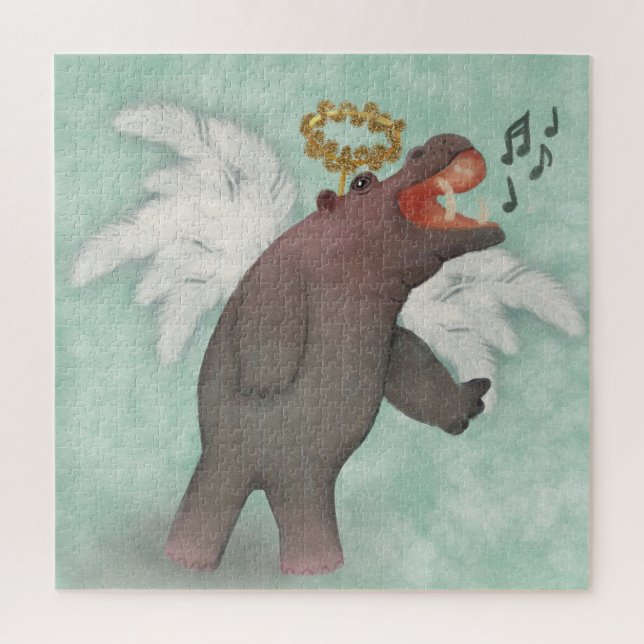 Hippopotamus Christmas Angel singen (Vertikal)