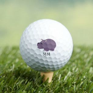Hippopotamus-Design mit Monogramm Golfball
