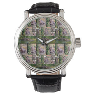 Hippopotamus FotoCollage, Mens Armbanduhr