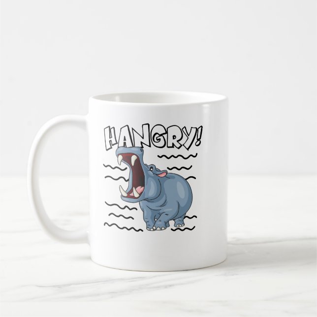 Hippopotamus Funny Hippopotamus Hangry Niedlich Hi Kaffeetasse (Links)