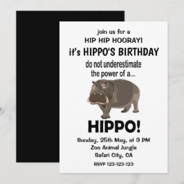 Hippopotamus Funny Niedlich Hippo Geburtstag Einladung