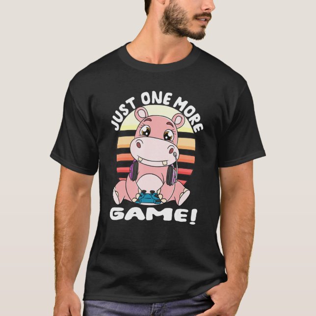 Hippopotamus Gamer Headset Gaming Hippo T-Shirt (Vorderseite)