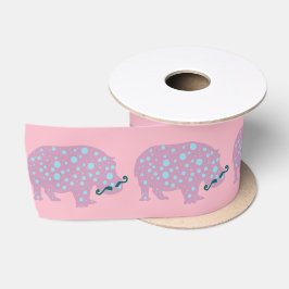 Hippopotamus Girlie Satin-Band, 2 Yard-Spule Satinband