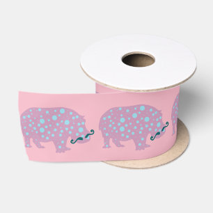 Hippopotamus Girlie Satin-Band, 2 Yard-Spule Satinband