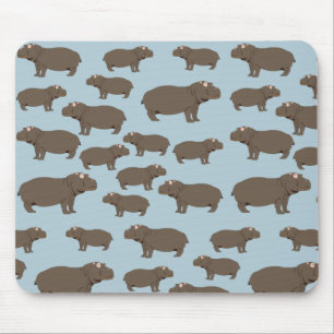 Hippopotamus Hippo Pattern Mousepad