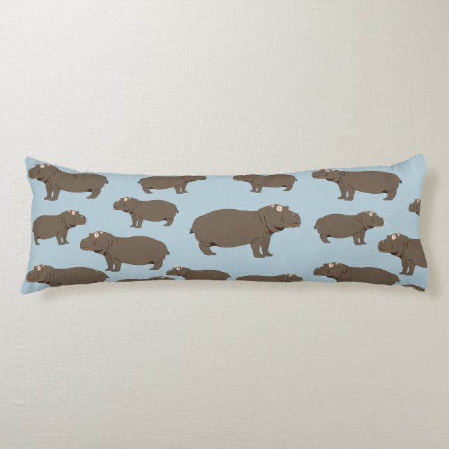 Hippopotamus Hippo Pattern Seitenschläferkissen (Vorderseite)
