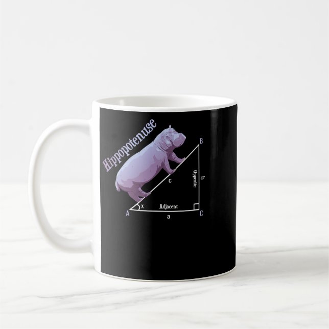Hippopotamus Hippopotenuse Hippopotamus Funny Math Kaffeetasse (Links)