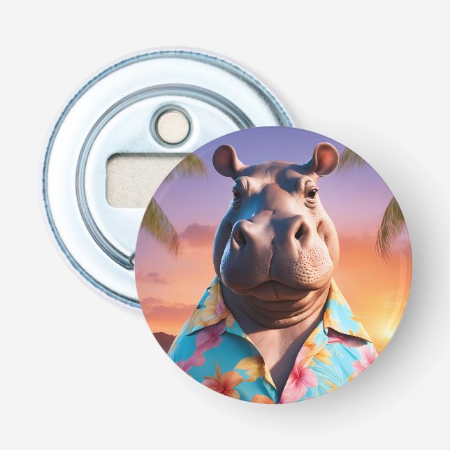 Hippopotamus Holiday Flaschenöffner (Vorderseite)