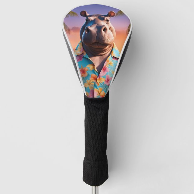 Hippopotamus Holiday Golf Headcover (Vorderseite)