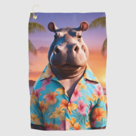 Hippopotamus Holiday Golfhandtuch
