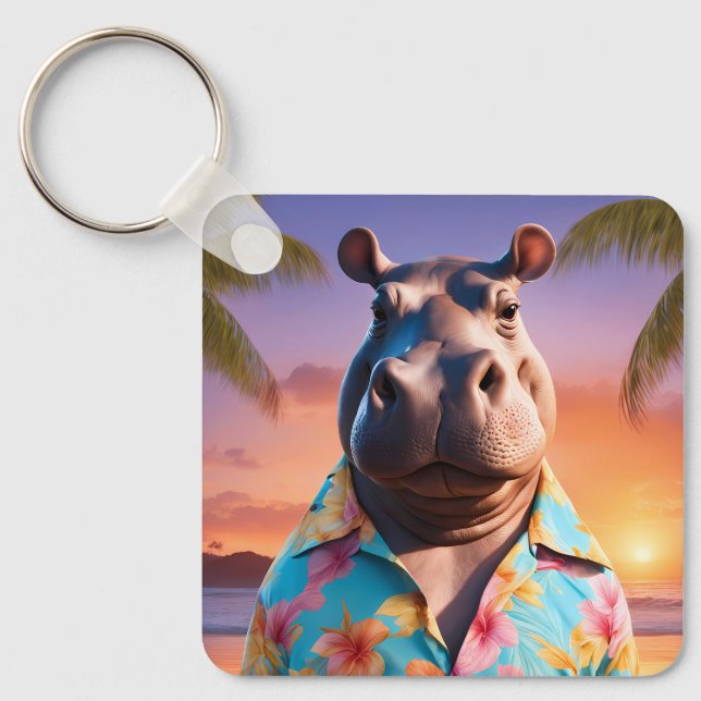 Hippopotamus Holiday Schlüsselanhänger (Vorderseite)