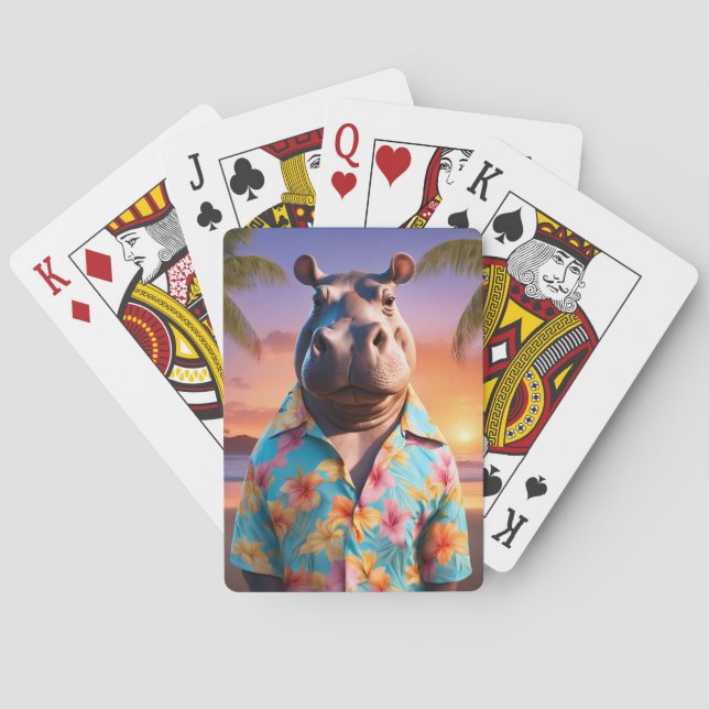 Hippopotamus Holiday Spielkarten (Rückseite)