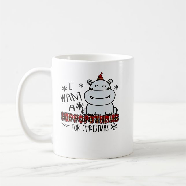 Hippopotamus Ich Wollte einen Hippopotamus zu Weih Kaffeetasse (Links)