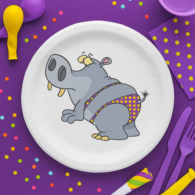 Hippopotamus in einem Bikini Pappteller (Von Creator hochgeladen)