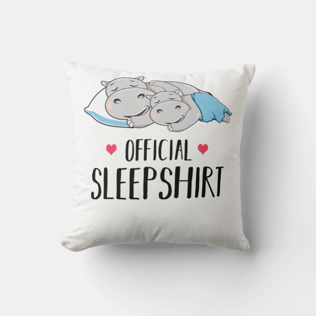 Hippopotamus Lover Offizieller Schlaf Valentine Kissen (Vorderseite)