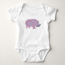 Hippopotamus mustache Baby Jersey Bodysuit White