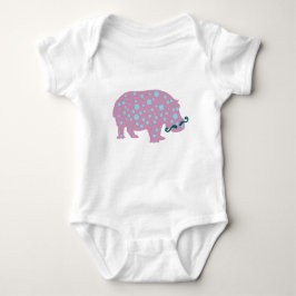 Hippopotamus mustache Baby Jersey Bodysuit White Strampler