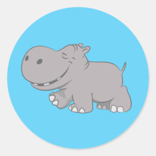 Hippopotamus Runder Aufkleber