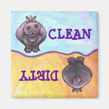 Hippopotamus Sale / Lave-vaisselle propre Magnet