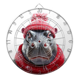 Hippopotamus Scarf and Beany Dartscheibe