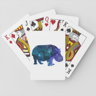 Hippopotamus-Silhouette Spielkarten