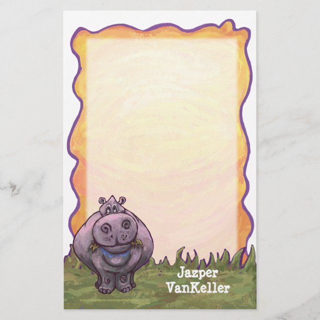 Hippopotamus Stationery Briefpapier (Vorderseite)