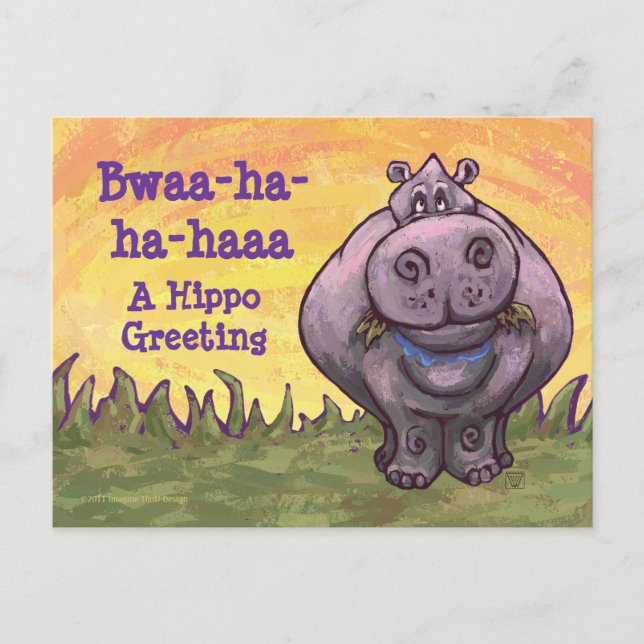 Hippopotamus Stationery Postkarte (Vorderseite)