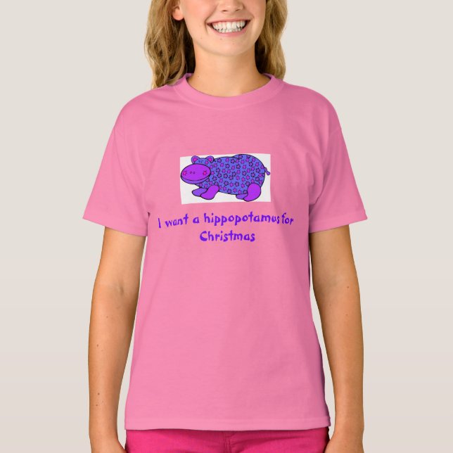 Hippopotamus Tanni Weihnachtsfest Shirt (Vorderseite)