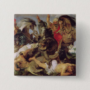 Hippopotamus-und Krokodil-Jagd, c.1615-16 Button