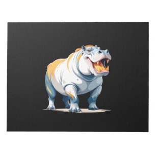 Hippopotamus Vector Art mit lebhaften Farben Notizblock