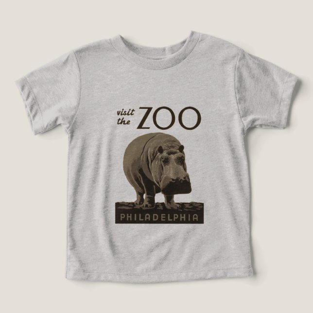 Hippopotamus Vintages Nilpferd-Zooposter wpa (Design Vorderseite)