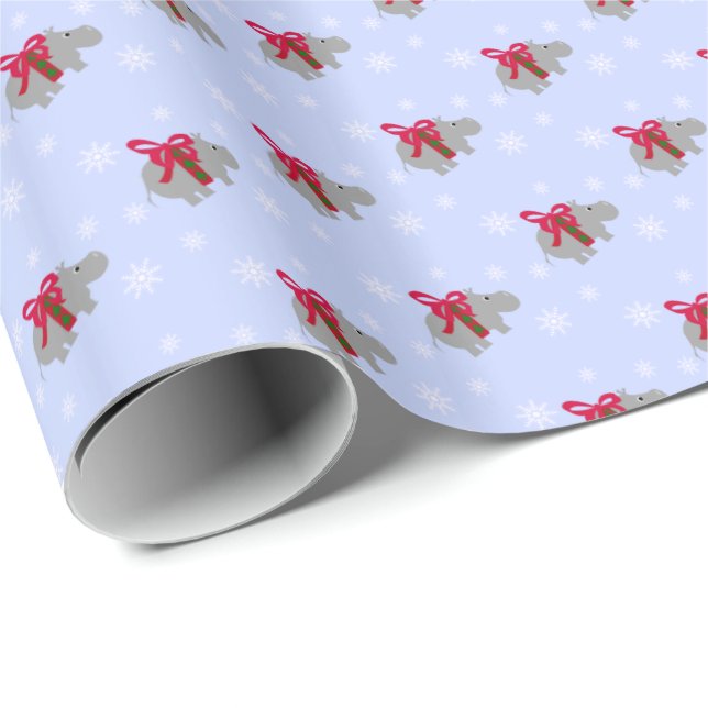 Hippopotamus Weihnachtsgeschenk Wrap Wrapping Papi Geschenkpapier (Rolleneckpunkt)