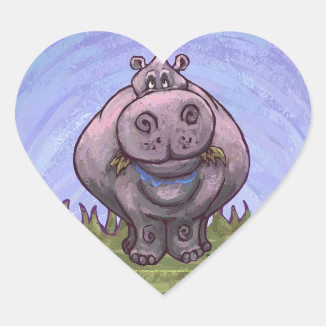 Hippopotamusgeschenke und Zubehör Herz-Aufkleber (Vorderseite)