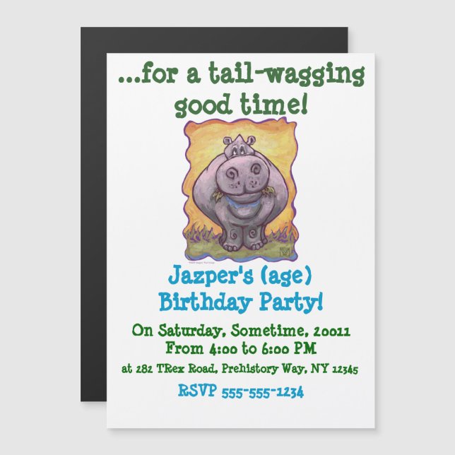 Hippopotamusgeschenke und Zubehör Magneteinladung (Vorne/Hinten)