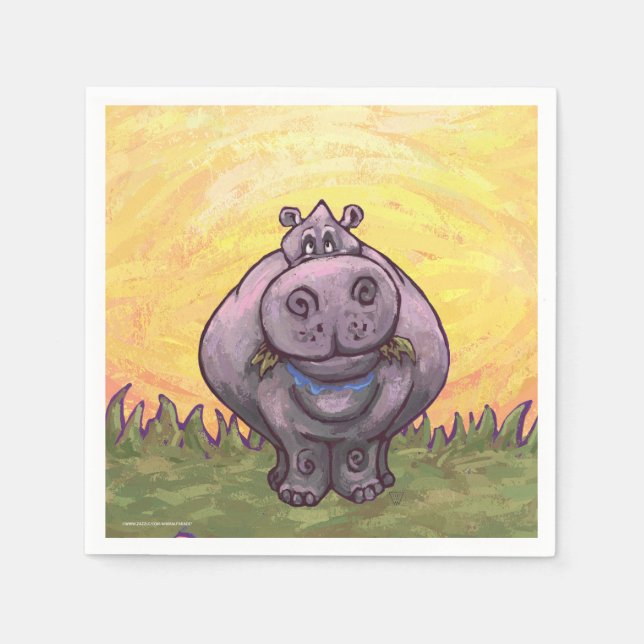 Hippopotamusgeschenke und Zubehör Serviette (Vorderseite)