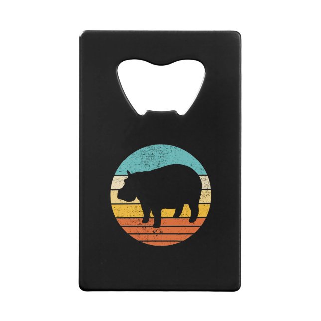 Hippopotomas Retro Sun Geldbeutel Flaschenöffner (Vorderseite)