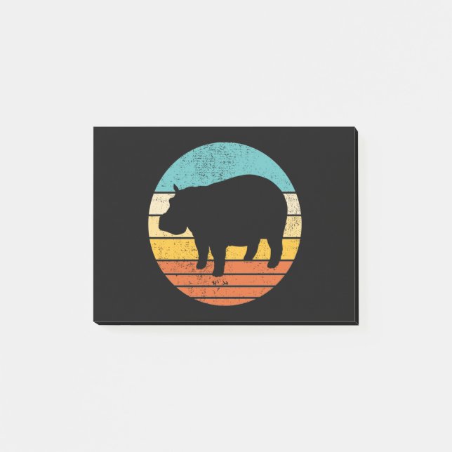 Hippopotomas Retro Sun Post-it Klebezettel (Vorderseite)