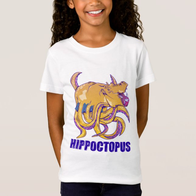 Hippopotomus octpous seltsame Kreatur T-Shirt (Vorderseite)