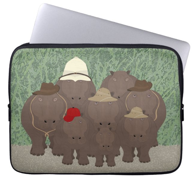 Hippos Laptop Sleeve (Vorderseite)