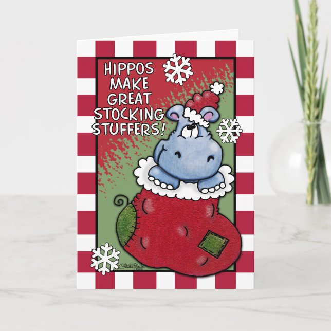 Hippos machen GREAT-Kleine Geschenke Feiertagskarte (Vorderseite)