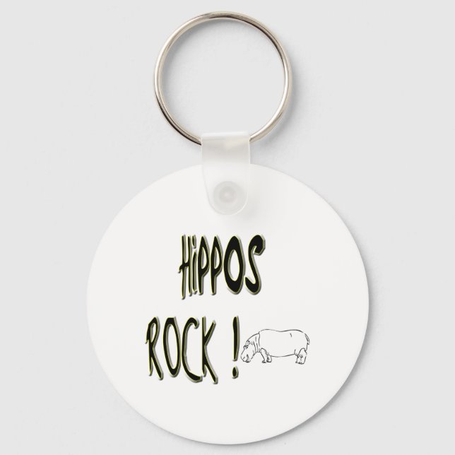 Hippos Rock! Schlüsselanhänger (Vorderseite)