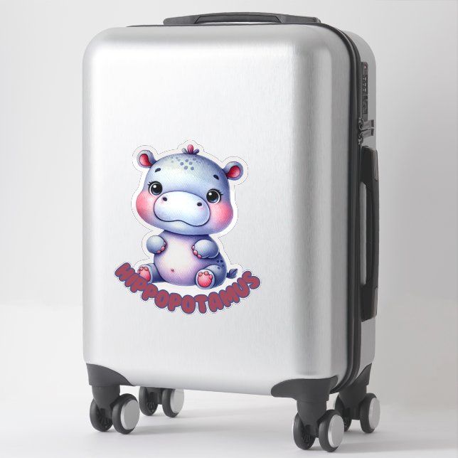 HIPPOTAMUS - KINDERZIMMER STICKER (Koffer)