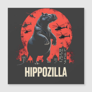 Hippozilla Spooky Moo Deng Baby Pygmy Hippo Magnetkarte