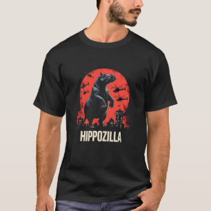 Hippozilla Spooky Moo Deng Baby Pygmy Hippo T-Shirt