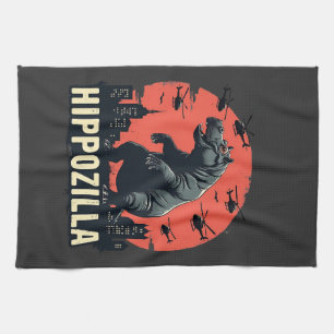 Hippozilla Spooky Moo Deng Hippo Halloween Geschirrtuch