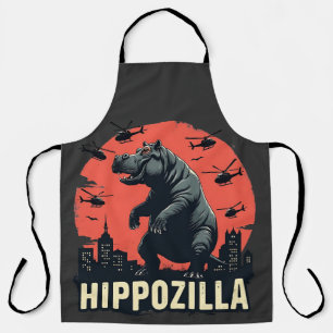 Hippozilla Spooky Moo Deng Hippo Halloween Schürze