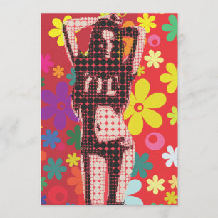 Hippy-60er-Retro-Party Einladung