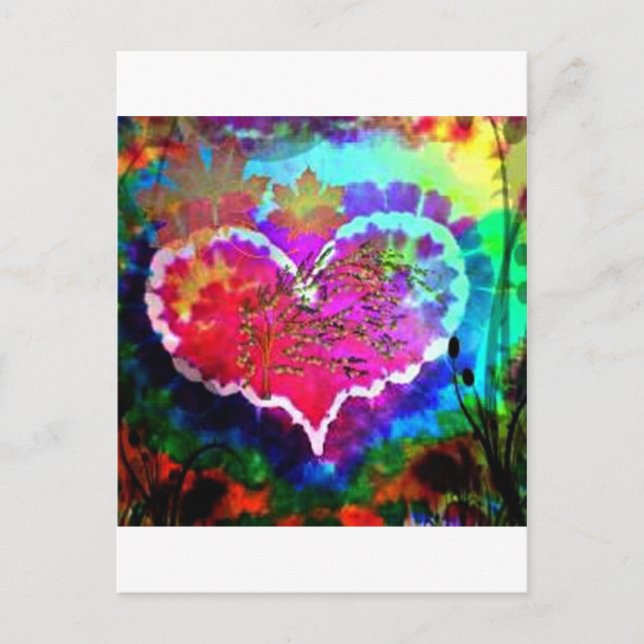 Hippy at Heart Rainbow Gefärbte Krawatte Geschenks Postkarte (Vorderseite)