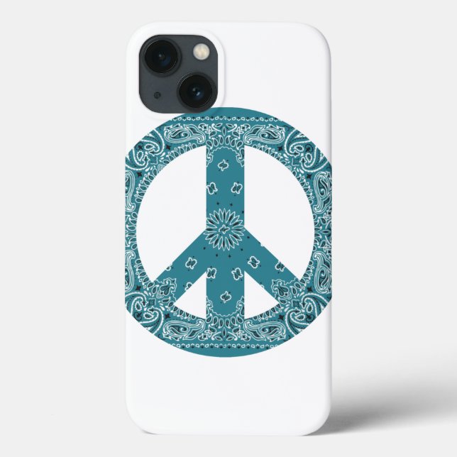 Hippy Bandanna Peace Sign Aquamarin Case-Mate iPho Case-Mate iPhone Hülle (Rückseite)